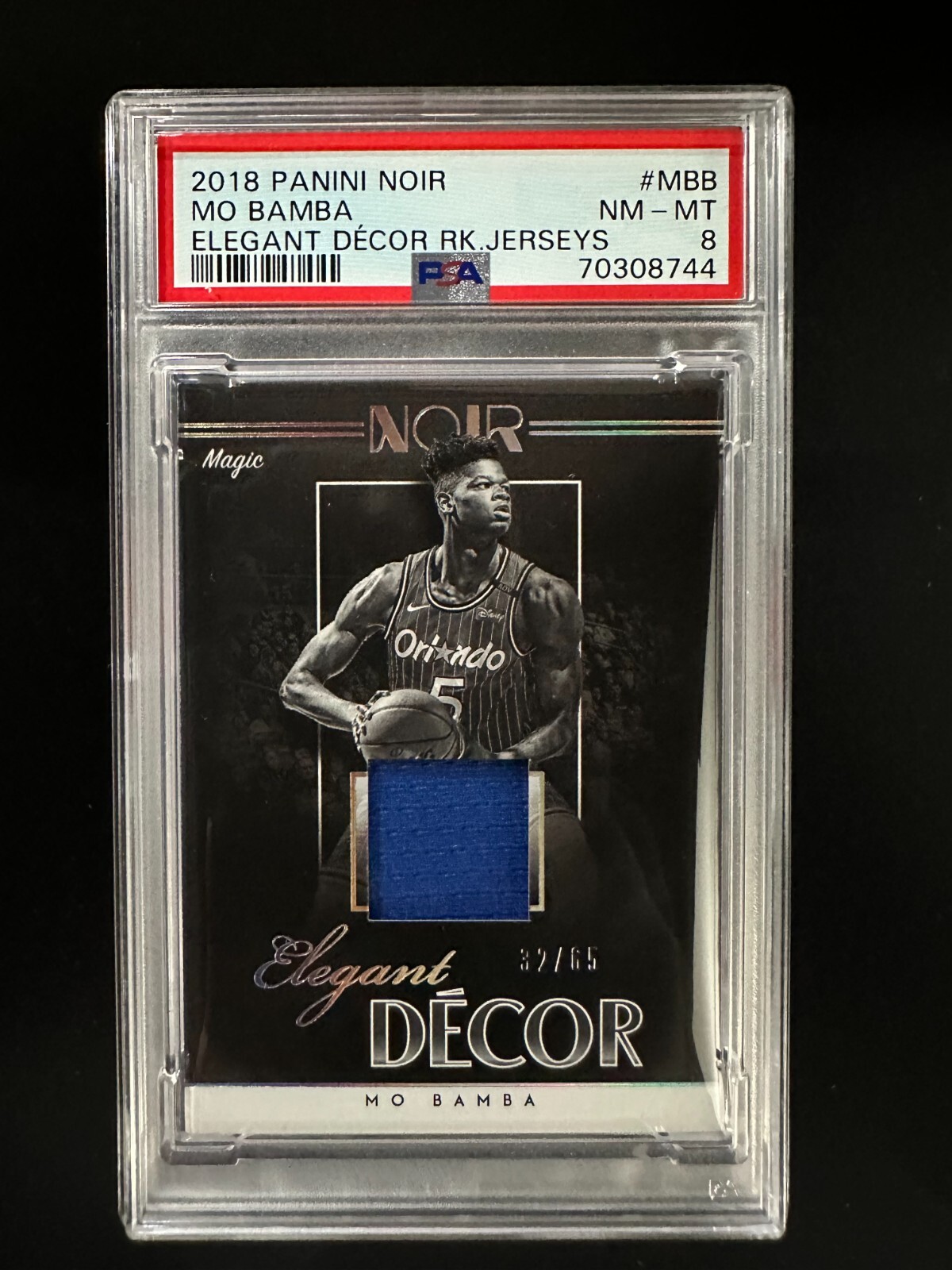 Panini Noir 2018 #MBB Mo Bamba - elegante decoración camisetas de radiocontrol /65 - PSA 8