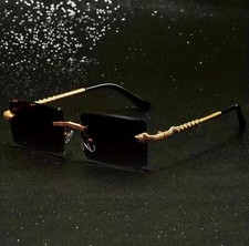 Men's Rimless Snake Leg Sunglasses UV Resistant For Street Photography Holiday