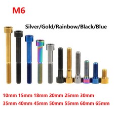 M6x10/15/20/25-65mm Titanium Ti Allen Hex Socket Cap Screws Bike Stem Screw Bolt