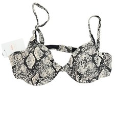 Andie Swim Snakeskin Print Sicily Bikini Swimsuit Top Size Medium NEW