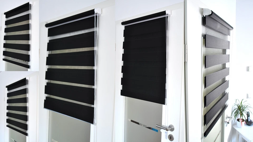 Doppelrollo Klemmfix ohne Bohren mit EasyFix Blickdicht Seitenzugrollo Duo Rollo - Bild 4 von 4