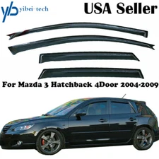 4 X Window Visors Deflector Rain Guard Black For 2004-2008 09 Mazda 3 Hatchback