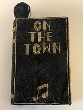 New Vintage 80's Saks Fifth Avenue Black/gold Hand Made Beaded "on The Town" Bag