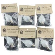 Candle-Lite Silicone Light Bulb 3 Watt 1" Diameter Pack of 6 Candelabra Flicker