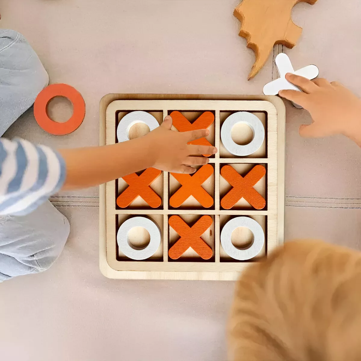 Wooden Puzzle Board Games, Wooden Educational Toys, Tic-tac-toe Game