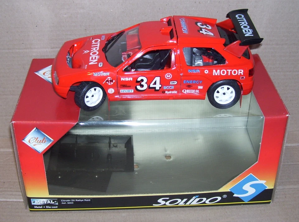 Rara Solido Club 1/18 Citroen Zx Rally Raid Rosso N.34 Rif. 9003 IN Box - Immagine 2 di 4