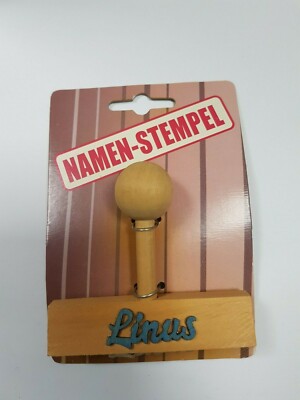 Linus Holzstempel Geschenk Namensstempel Geschenkanhänger Kindernamen Holz Name