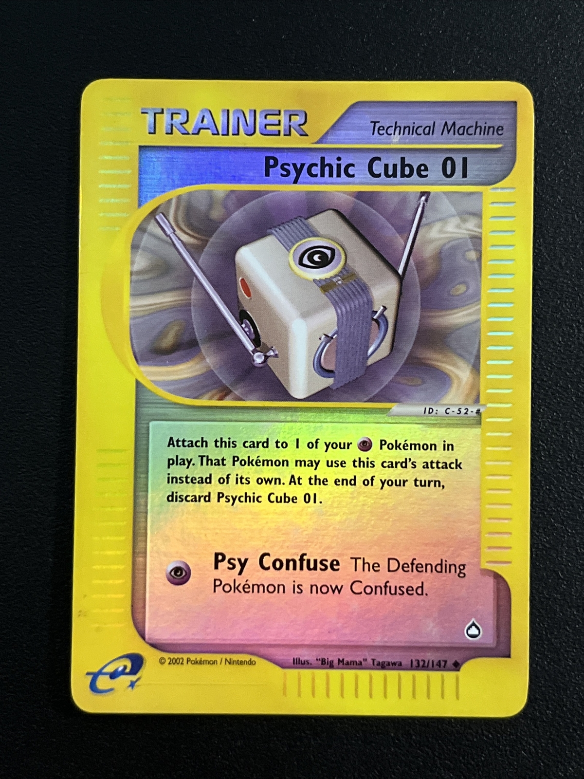 Psychic Cube 01 132/147 UC Reverse Holo Pokemon TCG Card Aquapolis NM
