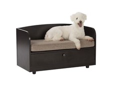 Paws  Purrs Pet Bed with Storage Drawer, Espresso/Sand Sofa W/ Drawer