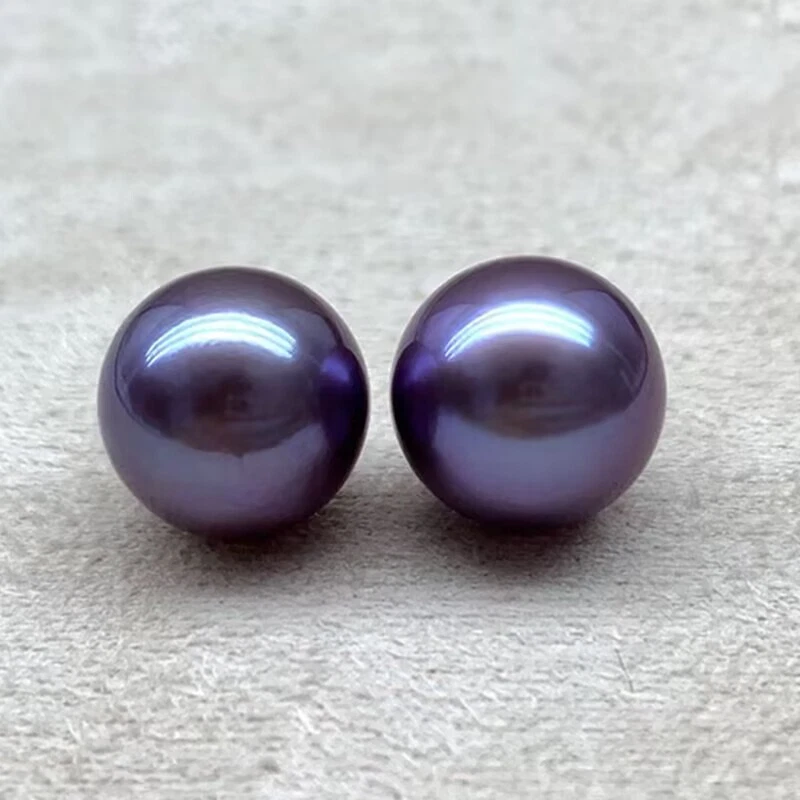 Precioso Pendiente Perla Lavanda Redonda Mar Sur 10-11mm 18k(t) Foto 3 de 4