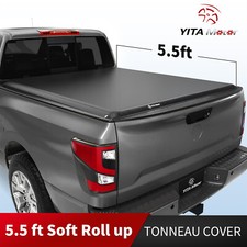 5.5ft Soft Roll Up Tonneau Cover Truck Bed For 17 - 24 Nissan Titan Water Proof 5.5ft Soft Roll Up Tonneau Cover Truck Bed For 17 - 24 Nissan Titan Water Proof