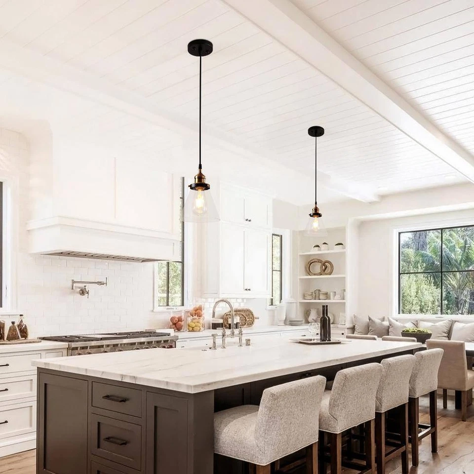 Cedar Hill 1-Light Black Pendant Light with Glass Shade Chandeliers Incandescent - Image 3 of 4