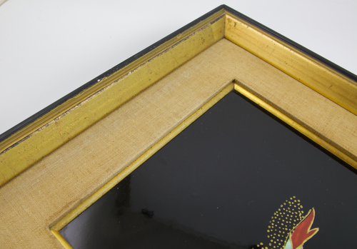 Azulejo de pared enmarcado pintado a mano vintage Lenwile Ardalt Artware Japón 2 geishas niñas - Imagen 8 de 11