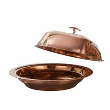 3 Pieces Round Serving Dome Cover Easy to Clean Gold Lid Tray Rust-Resistant