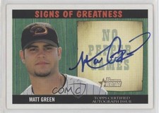 2005 Bowman Heritage Signs of Greatness Matt Green #SG-MG Auto un2