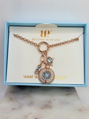 Bomb Party March 2026 *Empowered To Shine* Aquamarine CZ On Rose Gold NK73656