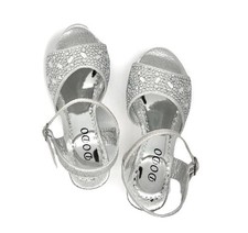 Girls' Dress Pageant Evening Party Shoes size 12 Silver