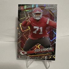 2025 Panini Prizm Josh Simmons Kansas City Chiefs Rookie Parallel #337 Football