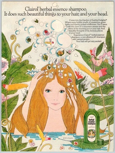 1975 CLAIROL HERBAL ESSENCE SHAMPOO Vintage 8"X11" Magazine Ad 1970's M760 F