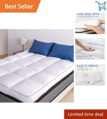 Queen Mattress Topper Cooling Pillow Top Plush Overfilled 7D Down Alternative