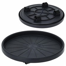 Round Plant Caddy with Wheels Indoor Outdoor Flower Pot Trolley Rolling Stand