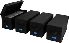 CD Case Holder with Handles and Lid   CD Storage Box with External Label Slots,