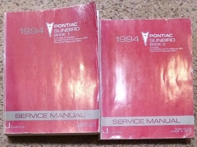1994 Pontiac Sunbird Service Manual  Original Vol 1 and 2 J-Carline S-9410-J
