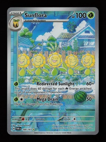 Sunflora 169/167 Illustration Rare Twilight Masquerade Pokemon Cards