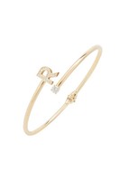 Latelita Initial R Armreif Gelbgoldfarben Vergoldet Mit Cubic-Zirconia, 19,5Cm
