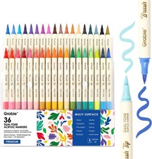 Grabie 36-Pack Dual Tip Acrylic Paint Markers...