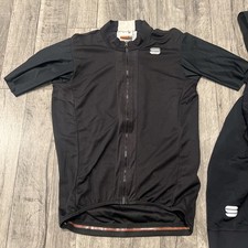 Sportful 2-Piece Cycling Kit: Jersey & Bib Shorts Black Men’s Set Size Medium