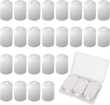 Fesorsi 25 Pcs Aluminum Tags for EngravingRectangle Stamping Blanks TagsSlive...