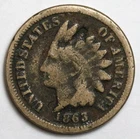 1863 1c Indian Head Cent - RAW - Nice Original WWII Era Penny