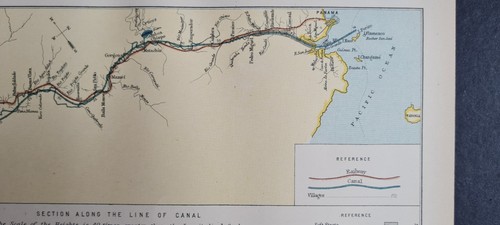 Antique (c. 1890) map - Plan of Panama Canal - Picture 3 of 4
