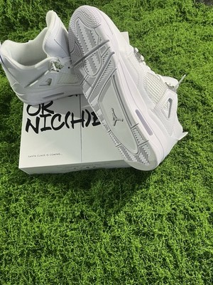 NIKE AIR JORDAN 4 IV RETRO PURE MONEY 2017 44 10 9 METALLIC WHITE