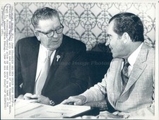 1971 Photo President Nixon Politics Miami Beach President Teamsters Fitzsimmons