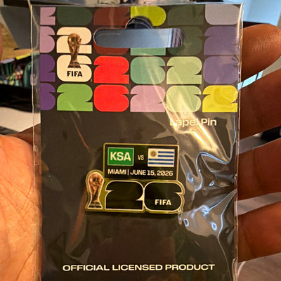 OFFICIAL FIFA World Cup 2026 Saudi Arabia vs Uruguay Lapel Pin - 6/15/26 Miami