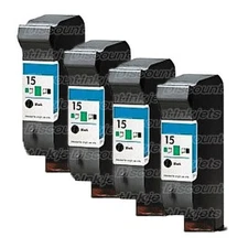 4PK Reman #15 BLACK for HP C6615DN Ink Cartridge Deskjet 3820 810C 825C