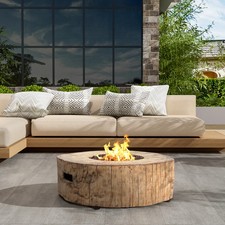 Patio MGO Propane Fire Pit, 30, 000BTU, Wood Pattern Brown (Tank Cover Not Provi