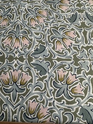William Morris  fabric Aqua/Pink  floral handmade TABLECLOTH 90  round New