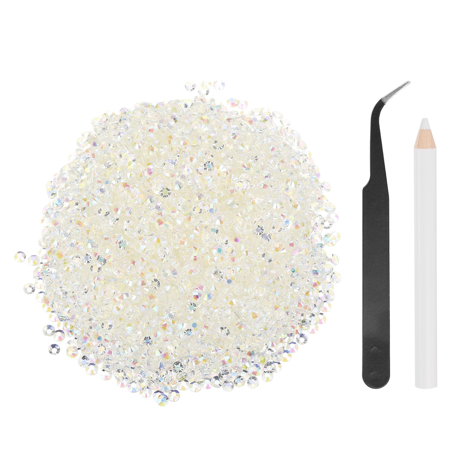 5000Pcs Flatback Rhinestones Resin, SS12 3mm Round Shine Gems, Clear AB