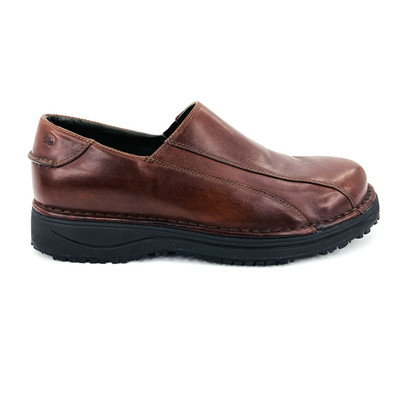 Mens 10.5 D Dunham Aspen Brown Leather Loafer Stretch Gore Slip Resistant 9830SB
