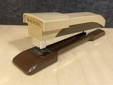 Vintage Retro Rexel TAURUS Desk Stapler 26/6 Staples Brown Tan