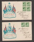 AUSTRALIA PAIR OF 1950 QUEEN ELIZABETH 1½d FDC ADDRESSED