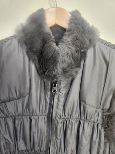 Linda Richards Luxury Grey Knit Rabbit Fur Reversible Women's Best Size XS - Picture 11 of 18