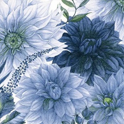Decoupage Art Craft Lunchl Napkin 6.5'' x 6.5'', Claudette Navy Floral, Flowers
