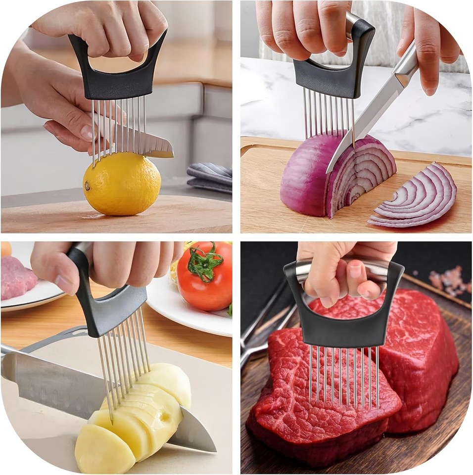 Zwiebelhalter Edelstahl - Schneidehilfe Für Gemüse & Zwiebeln