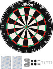 Professional 17.7" Sisal Dartboard with Staple-Free Bullseye for Game Room