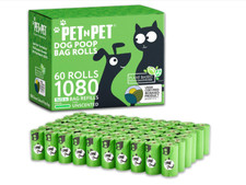 Pet N Pet 1080 Dog Poop Bags Green Extra Thick Plant Based Unscented