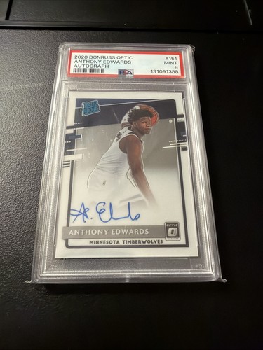 Anthony Edwards 2020 Donruss Optic  Rookie Autograph - Choice PSA 9
